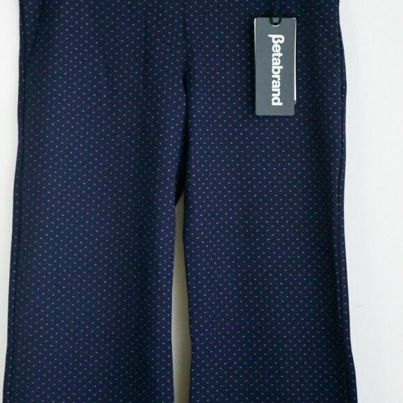 BetaBrand Navy Blue Fine Polka Dot Pants - Picture 3 of 9